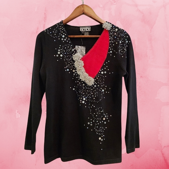 Glitzy Santa Hat Sweater - Picture 1 of 4